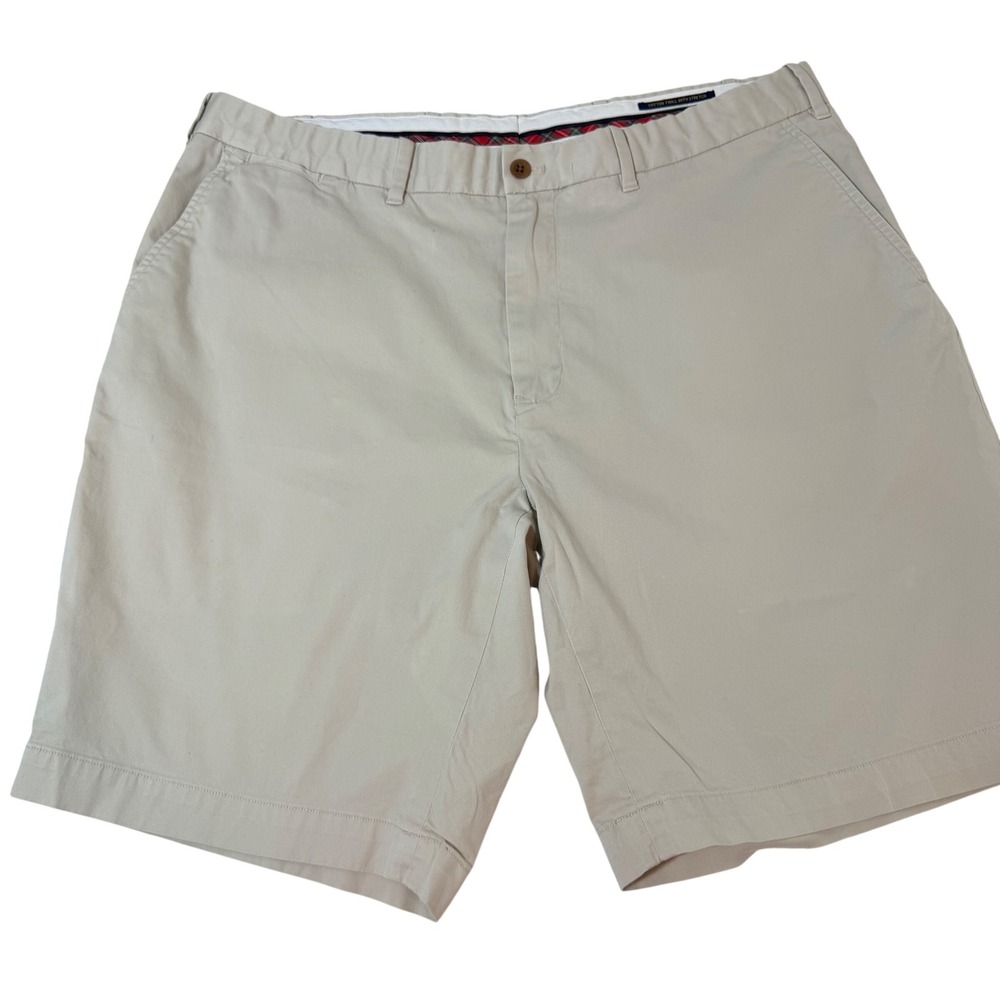 Polo Golf Ralph Lauren Mens 38 Khaki Tan Cotton Twill Stretch Chino Shorts Plaid